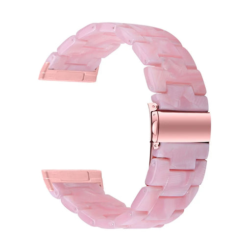3 Beads Resin Watch Bands Stainless Steel Buckle Replacement Watch Strap for Fitbit Versa 3 / Fitbit Sense - Pearl Light Pink - 1
