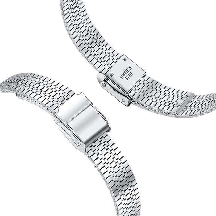 5 Beads Stainless Steel Wrist Strap with Double Buckle Band Smart Watch Accessory for Fitbit Inspire 1/2/Inspire HR - Silver - 3
