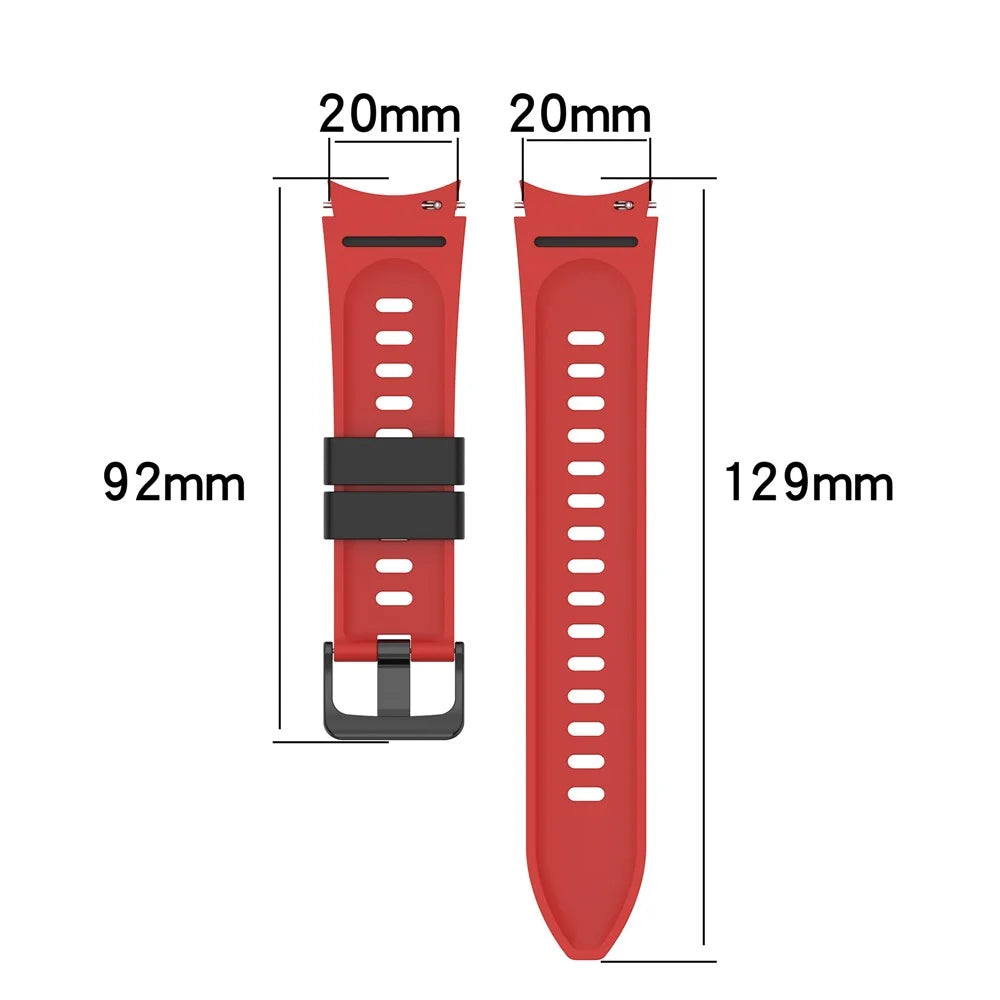 Dual Color Breathable Sport Silicone Watch Band Replacement Strap for Samsung Galaxy Watch6 40mm 44mm / Watch6 Classic 43mm 47mm / Watch 5 40mm 44mm / 5 Pro 45mm / Watch4 40mm 44mm / Watch3 41mm - White / Black - 6