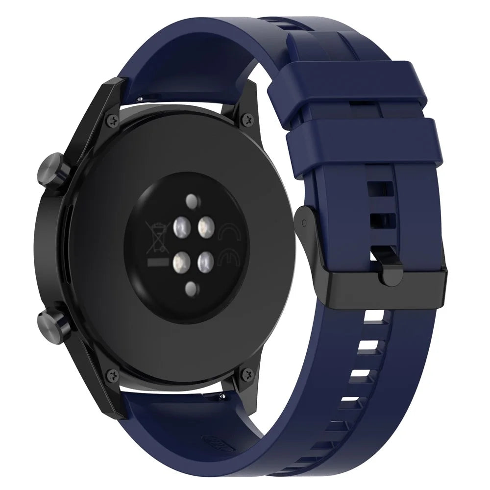 22mm Silicone Watch Strap Wristband with Steel Pin Buckle for Huawei Watch GT3/GT Runner - Midnight Blue - 1