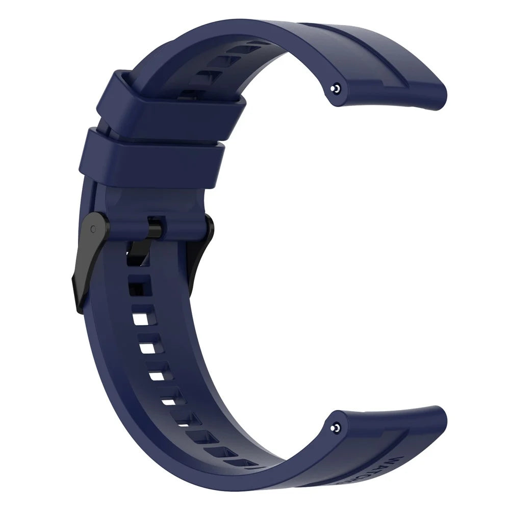 22mm Silicone Watch Strap Wristband with Steel Pin Buckle for Huawei Watch GT3/GT Runner - Midnight Blue - 4