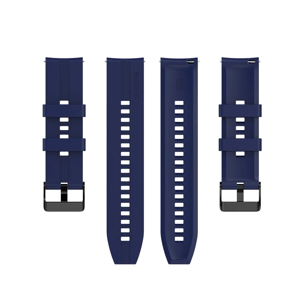 22mm Silicone Watch Strap Wristband with Steel Pin Buckle for Huawei Watch GT3/GT Runner - Midnight Blue - 5