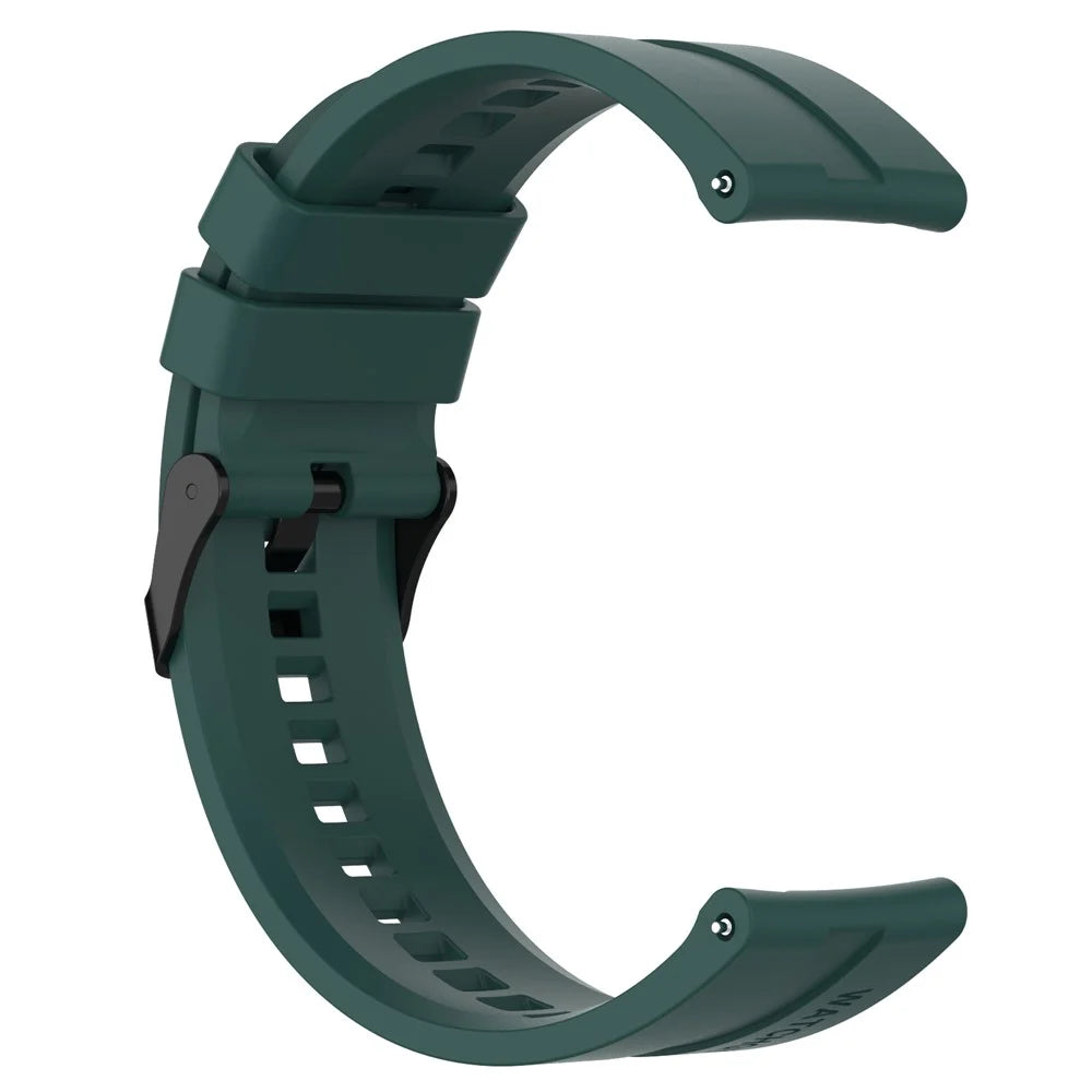 20mm Silicone Adjustable Watch Band Wrist Strap for Huawei Watch GT Runner/Watch GT3 42mm - Black Steel Buckle/Blackish Green - 4