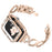 Stainless Steel Rhinestone Decor Watch Case Cover + X Design Watch Band Strap for Apple Watch SE 44mm / SE (2022) 44mm / Watch Series 4 / 5 / 6 44mm - Gold - 1