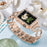 Stainless Steel Rhinestone Decor Watch Case Cover + X Design Watch Band Strap for Apple Watch SE 44mm / SE (2022) 44mm / Watch Series 4 / 5 / 6 44mm - Gold - 3