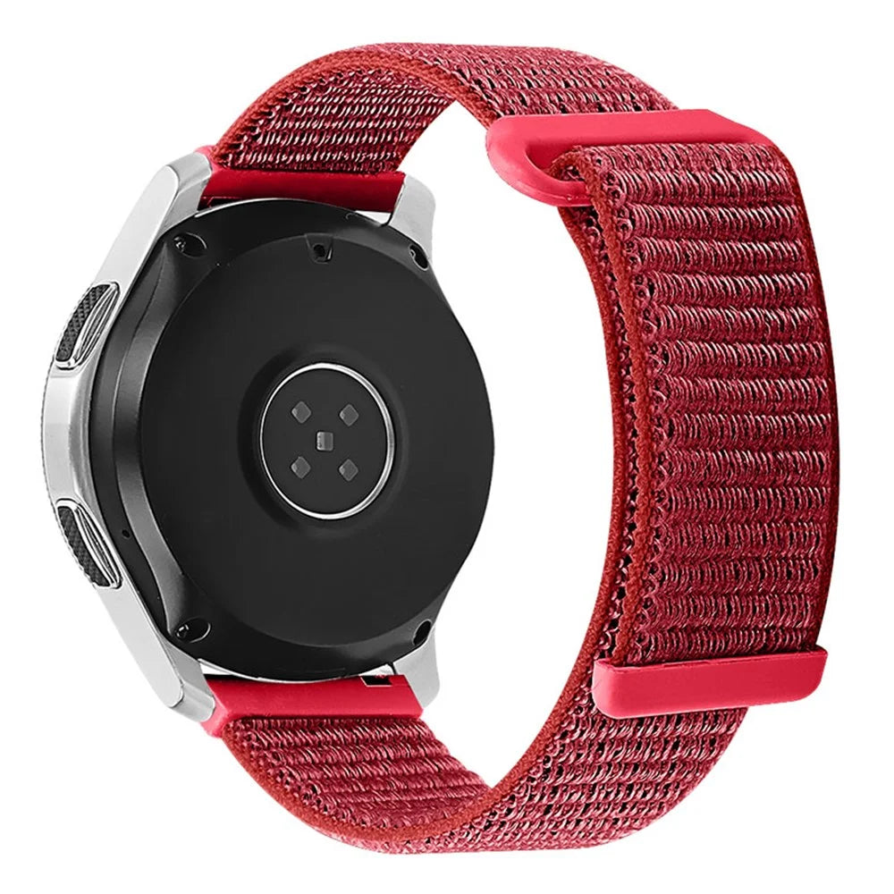 22mm Adjustable Nylon Loop Smart Watch Strap Wristband Replacement for Samsung Galaxy Watch3 45mm/Gear S3 Classic/Galaxy Watch 46mm - Red - 1