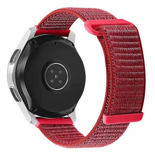 22mm Adjustable Nylon Loop Smart Watch Strap Wristband Replacement for Samsung Galaxy Watch3 45mm/Gear S3 Classic/Galaxy Watch 46mm - Red - 1
