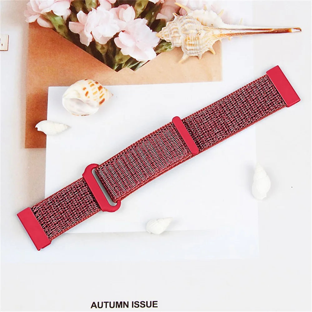 22mm Adjustable Nylon Loop Smart Watch Strap Wristband Replacement for Samsung Galaxy Watch3 45mm/Gear S3 Classic/Galaxy Watch 46mm - Red - 4