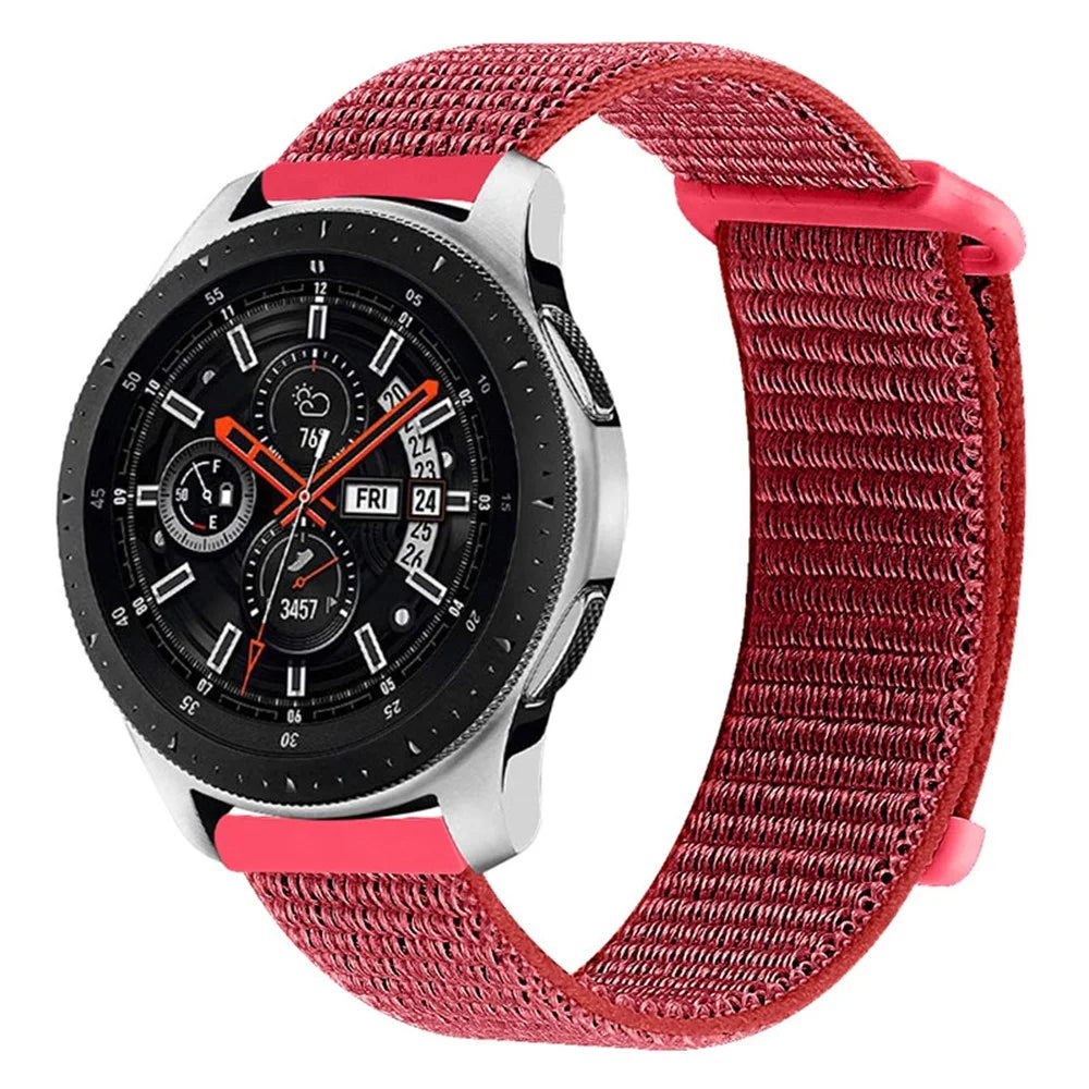 22mm Adjustable Elastic Watch Band Soft Stretch Nylon Loop Bracelet Strap Replacement for Huawei Watch GT 2e 42mm/46mm - Red - 2