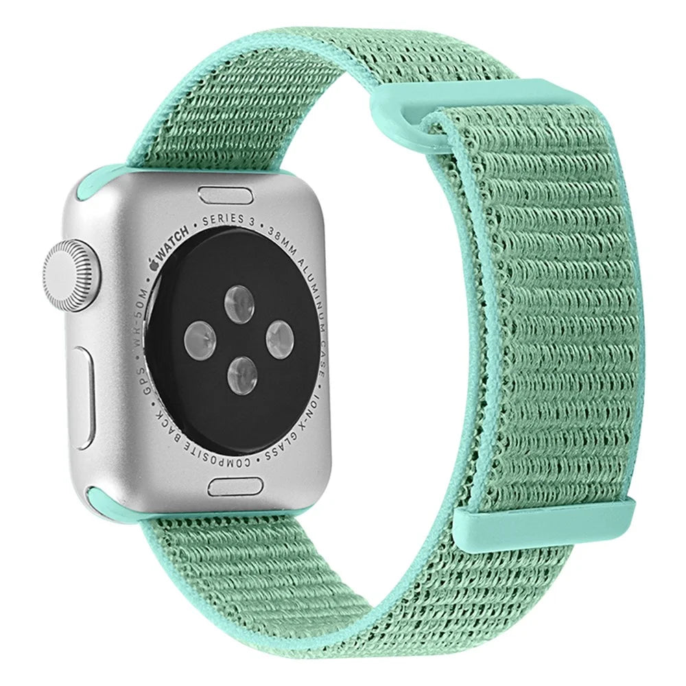Braided Nylon Smart Watch Band Sports Wrist Strap for Apple Watch Series 9 /  8 / 7 41mm / 6 / SE (2023) / SE (2022) / SE  / 5 / 4 40mm / 3 / 2 / 1 38mm - Green - 1