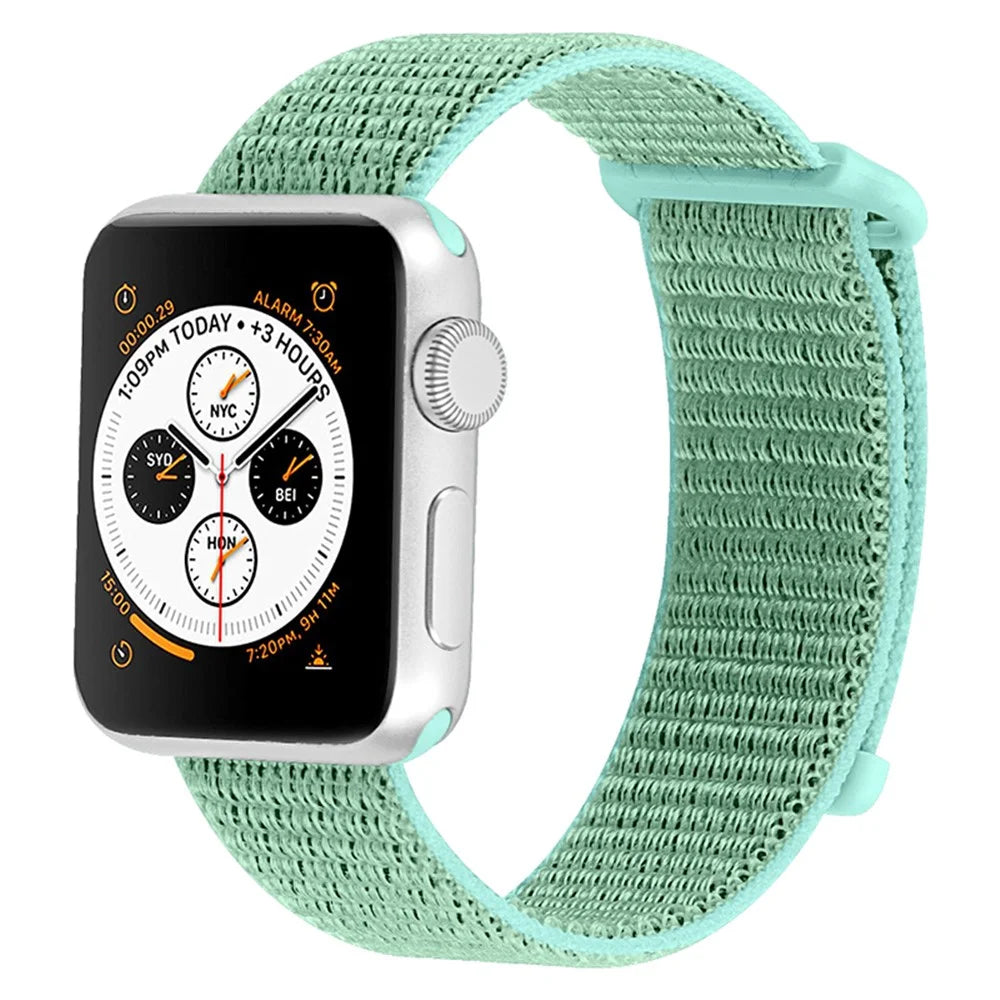 Braided Nylon Smart Watch Band Sports Wrist Strap for Apple Watch Series 9 /  8 / 7 41mm / 6 / SE (2023) / SE (2022) / SE  / 5 / 4 40mm / 3 / 2 / 1 38mm - Green - 2