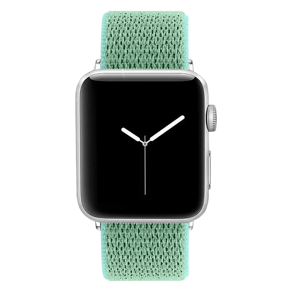 Braided Nylon Smart Watch Band Sports Wrist Strap for Apple Watch Series 9 /  8 / 7 41mm / 6 / SE (2023) / SE (2022) / SE  / 5 / 4 40mm / 3 / 2 / 1 38mm - Green - 3