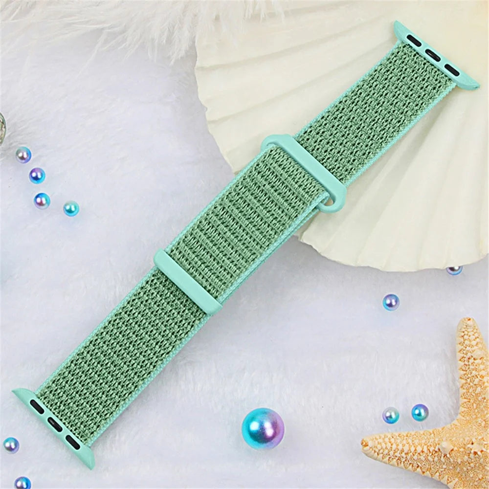Braided Nylon Smart Watch Band Sports Wrist Strap for Apple Watch Series 9 /  8 / 7 41mm / 6 / SE (2023) / SE (2022) / SE  / 5 / 4 40mm / 3 / 2 / 1 38mm - Green - 6