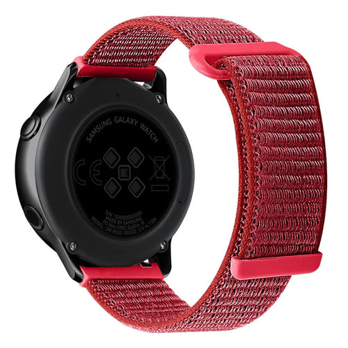 20mm Braided Nylon Smart Watch Band Wrist Strap for Samsung Galaxy Watch3 41mm/Gear S2 Classic - Red - 1