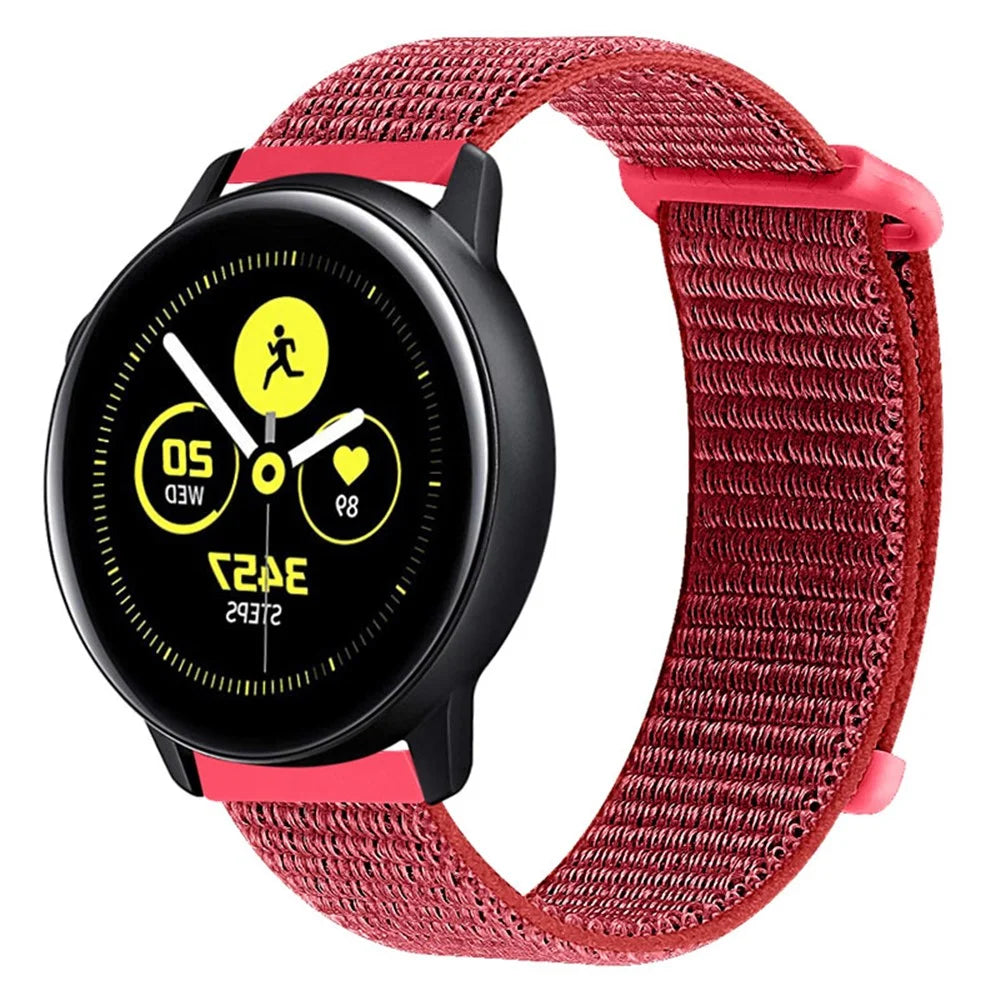 20mm Braided Nylon Smart Watch Band Wrist Strap for Samsung Galaxy Watch3 41mm/Gear S2 Classic - Red - 2