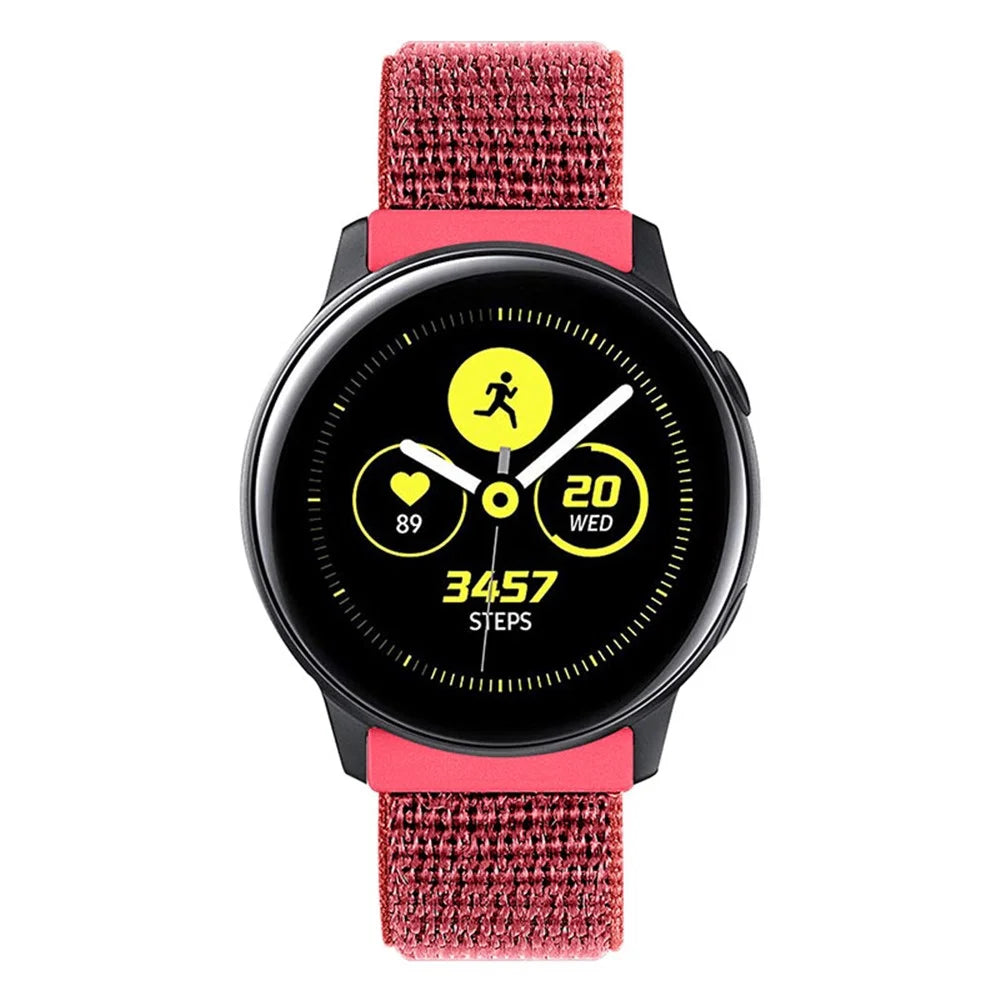 20mm Braided Nylon Smart Watch Band Wrist Strap for Samsung Galaxy Watch3 41mm/Gear S2 Classic - Red - 3