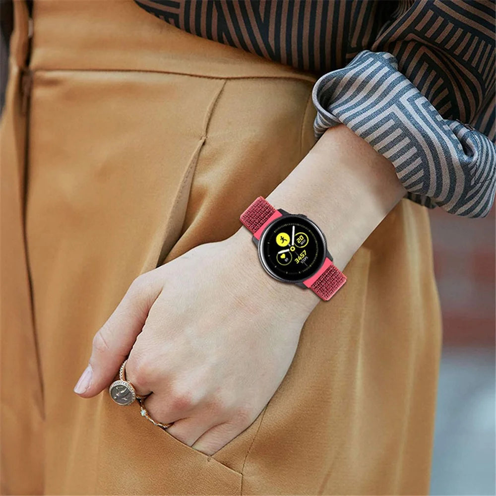 20mm Braided Nylon Smart Watch Band Wrist Strap for Samsung Galaxy Watch3 41mm/Gear S2 Classic - Red - 6