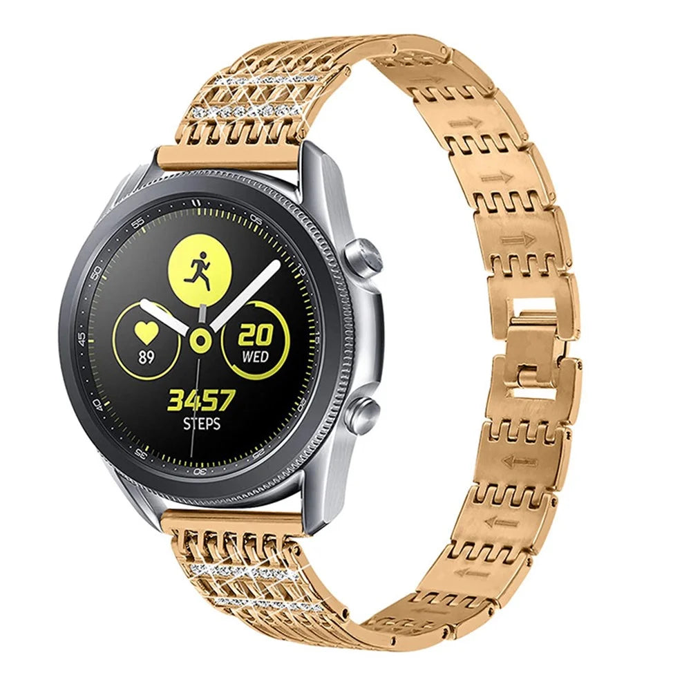 Women's Fashionable Rhinestone Decor 304 Stainless Steel Smart Watch Band Smart Bracelet Strap for Samsung Gear S3 Frontier - Rose Gold - 2