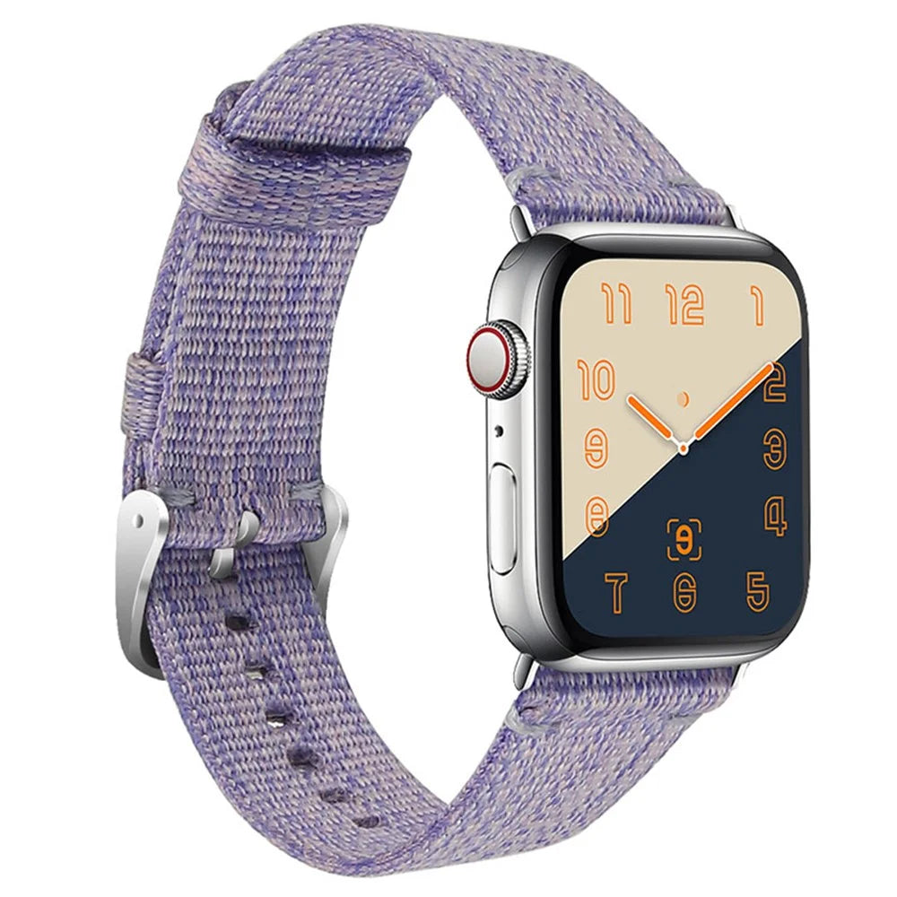Braided Nylon Smart Watch Bracelet Band Replacement Strap for Apple Watch 9 /  8 / 7 41mm / 6 / SE (2023) / SE (2022) / SE  / 5 / 4 40mm / 3 / 2 / 1 38mm - Purple - 2