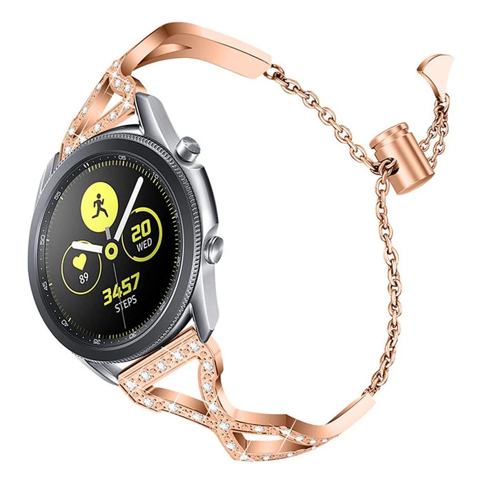 Hollow Out Rhinestone Decor 304 Stainless Steel Smart Watch Band Women Slide Bracelet for Samsung Gear S3 Classic/S3 Frontier - Rose Gold - 3