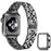 Shiny Rhinestone Five Beads Metal Watch Strap Band + Watch Case Cover for Apple Watch Series 3/2/1 42mm - Black - 2