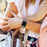 Shiny Rhinestone Five Beads Metal Watch Strap Band + Watch Case Cover for Apple Watch Series 3/2/1 42mm - Black - 6