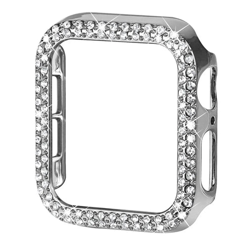 Shiny Rhinestone Scratch-resistant Hard PC Protective Watch Cover Case for Apple Watch Series 3/2/1 42mm - Silver - 1