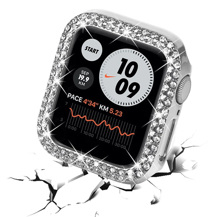 Shiny Rhinestone Scratch-resistant Hard PC Protective Watch Cover Case for Apple Watch Series 3/2/1 42mm - Silver - 2