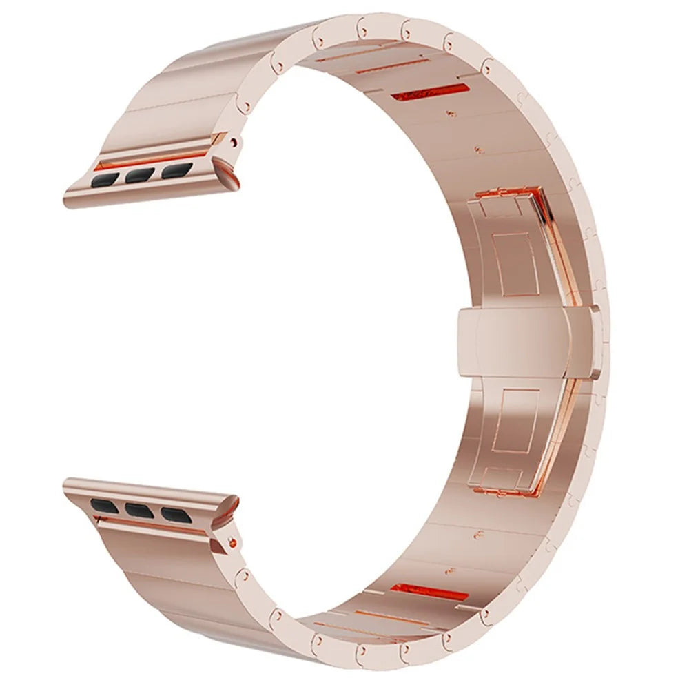 Metal Watch Strap Smart Watch Band Replacement for Apple Watch Series 11 10 42mm / 9 8 7 41mm / SE3 SE2 SE 6 5 4 40mm / 3 2 1 38mm - Rose Gold - 4
