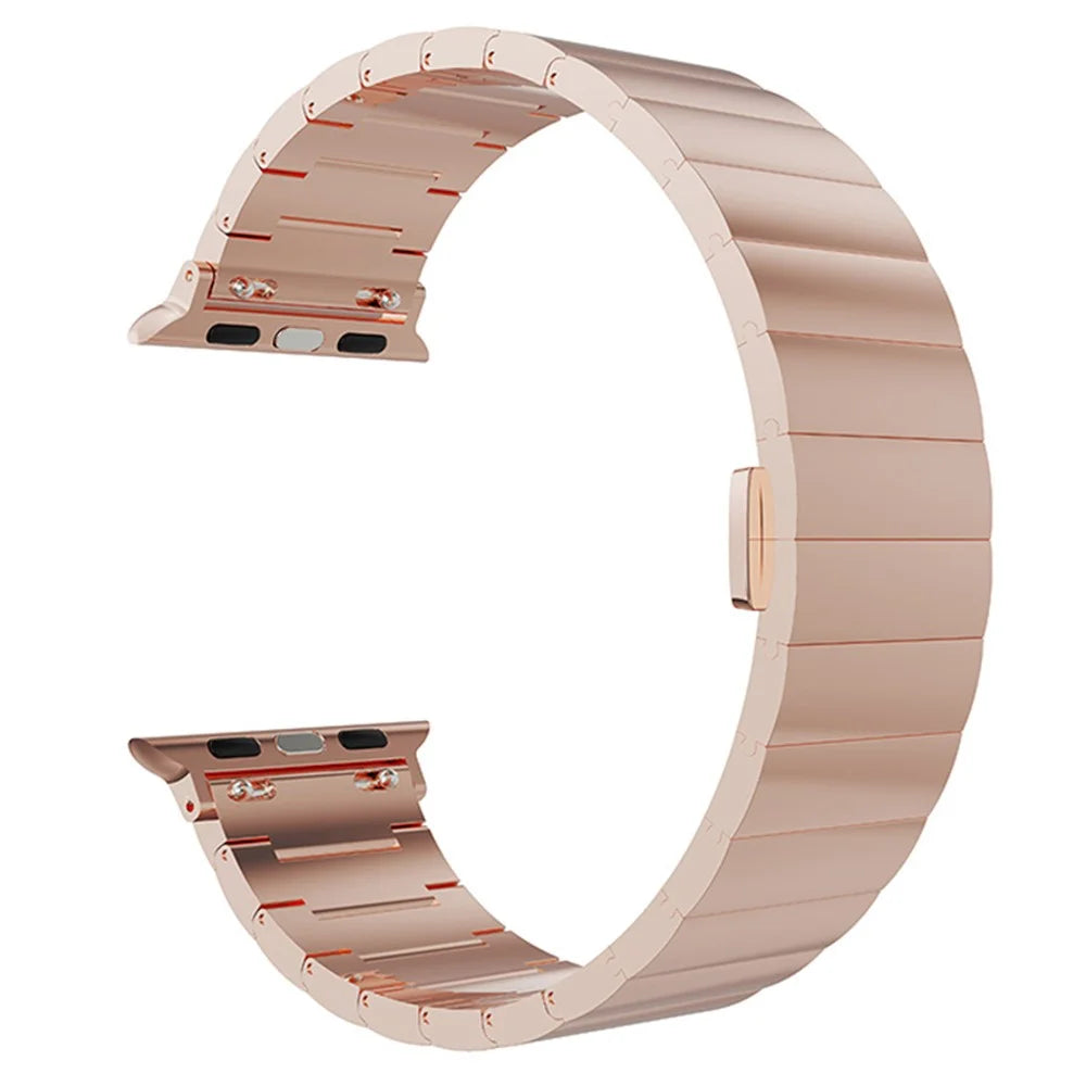 Metal Watch Strap Smart Watch Band Replacement for Apple Watch Series 11 10 42mm / 9 8 7 41mm / SE3 SE2 SE 6 5 4 40mm / 3 2 1 38mm - Rose Gold - 5