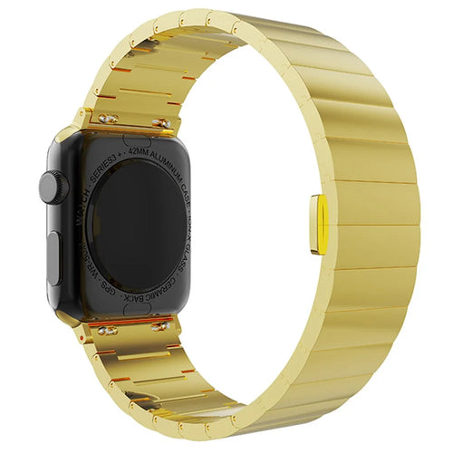 Smart Watch Band Metal Watch Strap Replacement for Apple Watch Ultra 3 2 1 49mm / Series 11 10 46mm / 9 8 7 45mm / SE3 SE2 SE 6 5 4 44mm / 3 2 1 42mm - Gold - 1
