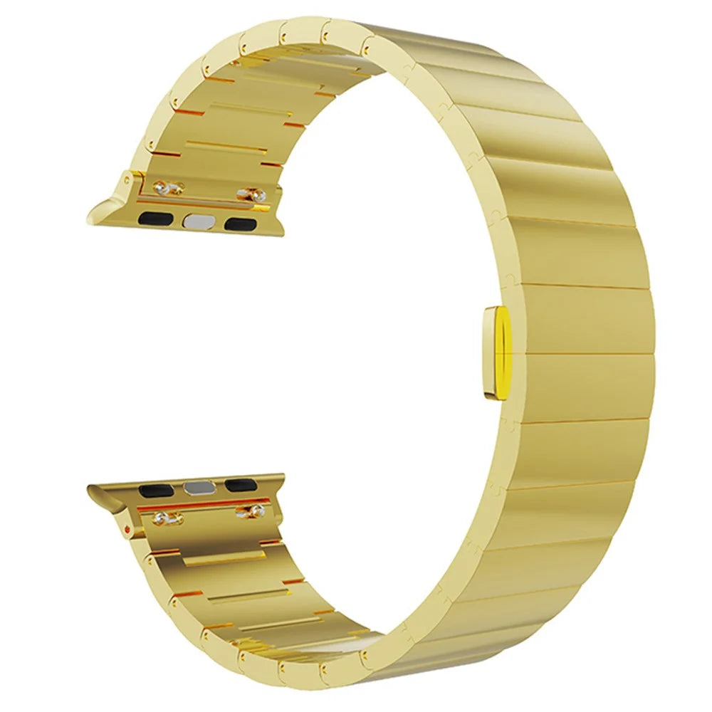 Smart Watch Band Metal Watch Strap Replacement for Apple Watch Ultra 3 2 1 49mm / Series 11 10 46mm / 9 8 7 45mm / SE3 SE2 SE 6 5 4 44mm / 3 2 1 42mm - Gold - 5
