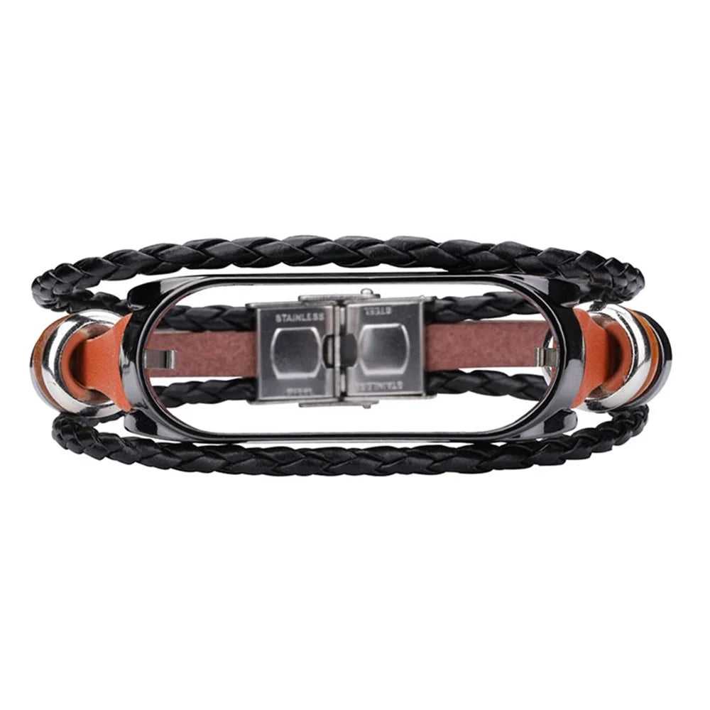 Retro Ethnic Style Smart Watch Wrist Band Strap Beaded Bracelet for Xiaomi Mi Band 5/6 - Brown/Black - 3