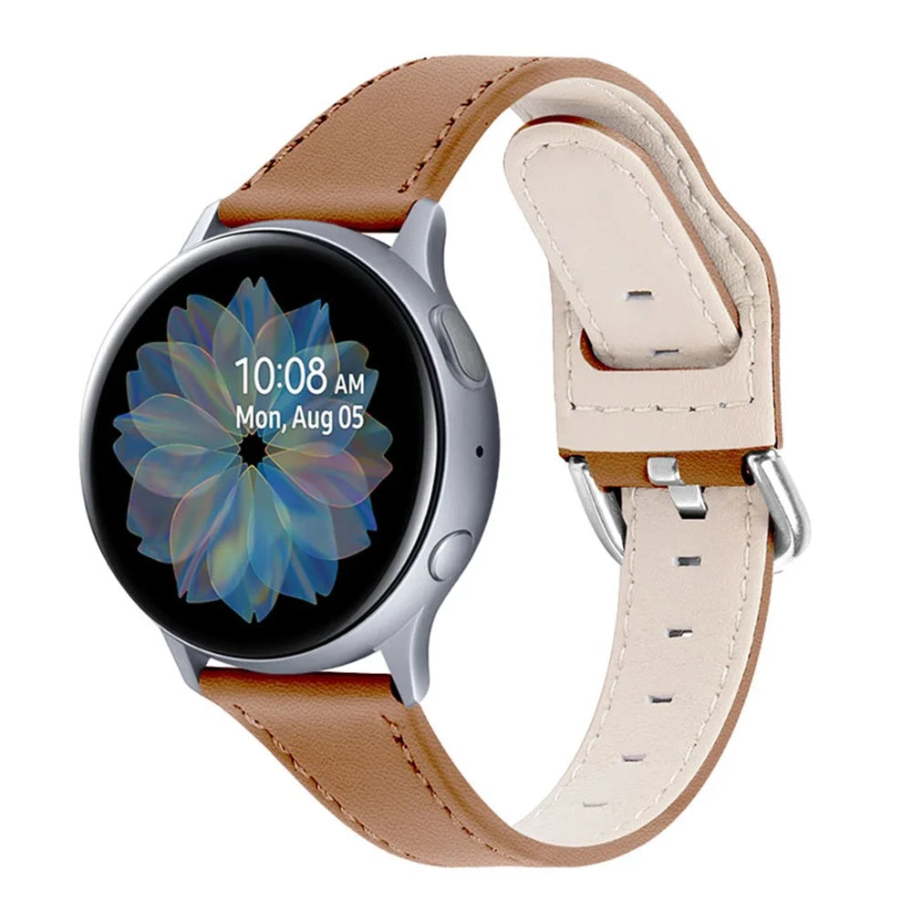 High-end Genuine Leather Replacement 22mm Watch Strap with Buckle for Samsung Galaxy Watch3 45mm / Samsung Galaxy Watch 46mm - Brown - 2