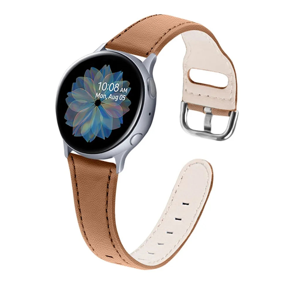High-end Genuine Leather Replacement 22mm Watch Strap with Buckle for Samsung Galaxy Watch3 45mm / Samsung Galaxy Watch 46mm - Brown - 3
