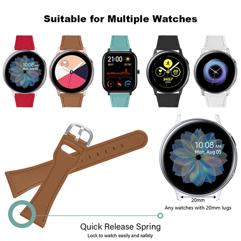 High-end Genuine Leather Replacement 22mm Watch Strap with Buckle for Samsung Galaxy Watch3 45mm / Samsung Galaxy Watch 46mm - Brown - 7