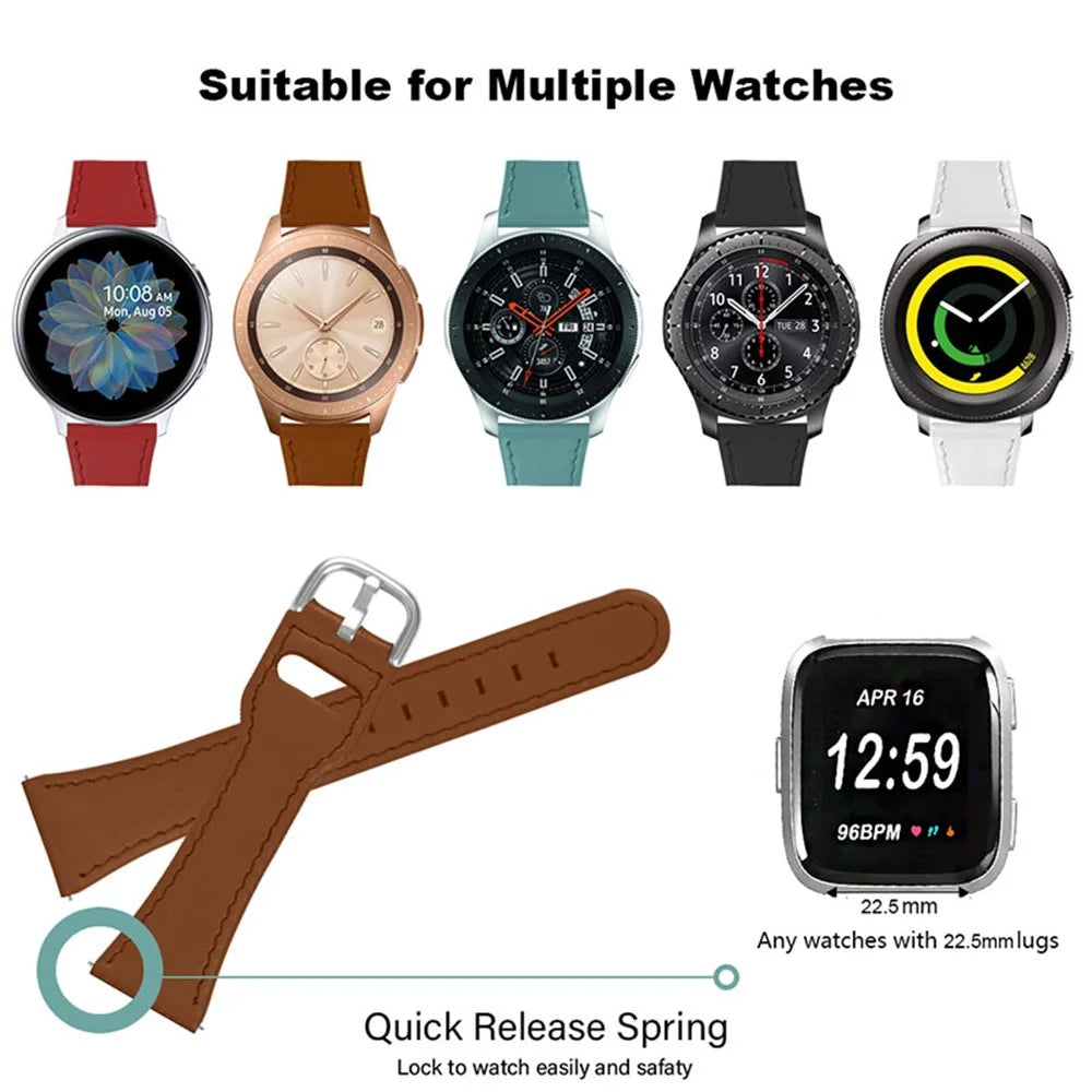 Cowhide Genuine Leather Watch Band Stainless Steel Buckle Wrist Strap for Fitbit Versa 2/Fitbit Versa/Fitbit Versa Lite/Fitbit Versa SE - Brown - 7