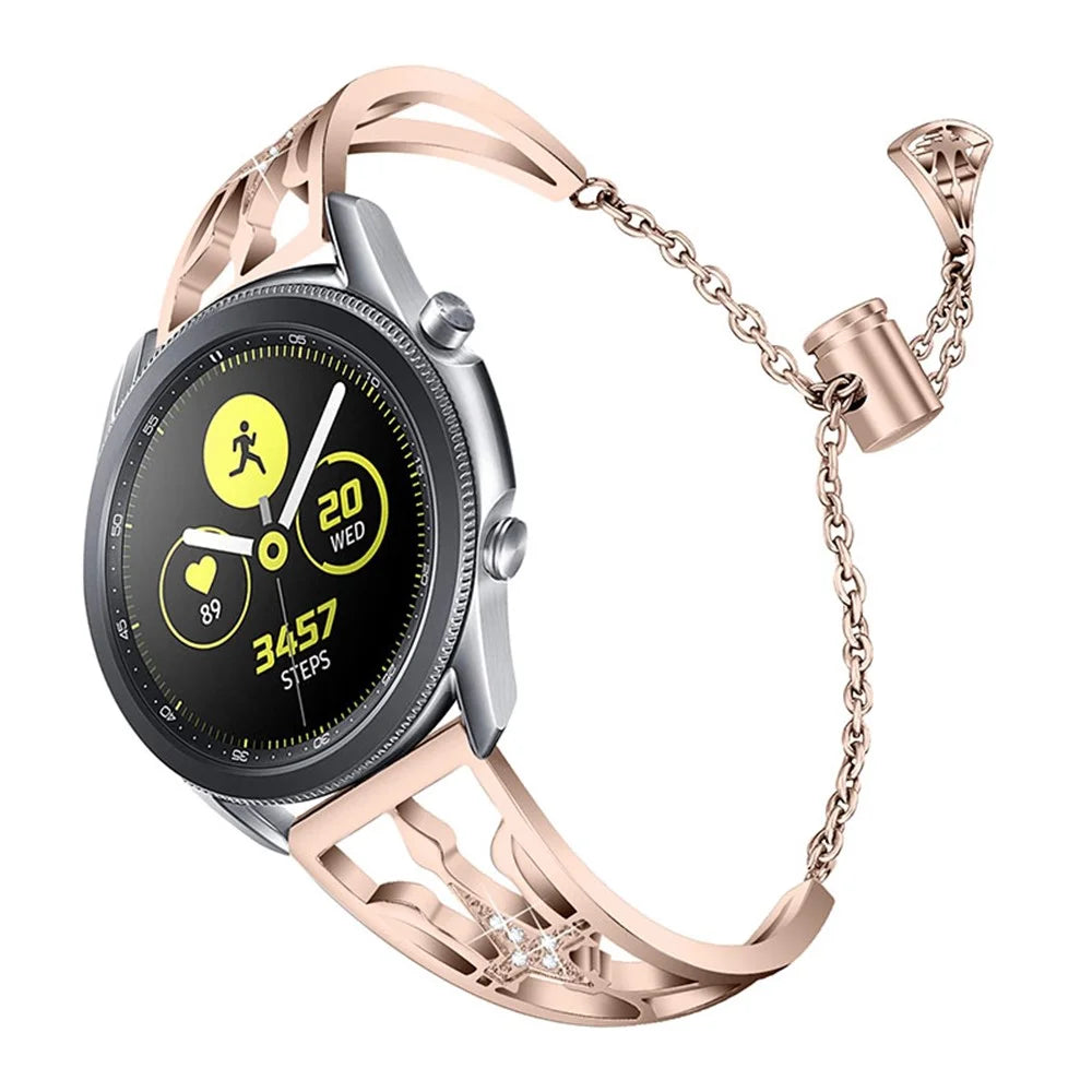 Hollow Out Crown Shaped Rhinestone Watch Band Stainless Steel Adjustable Slide Bracelet Wristband Strap for Samsung Gear S3 Classic/S3 Frontier - Gold - 1