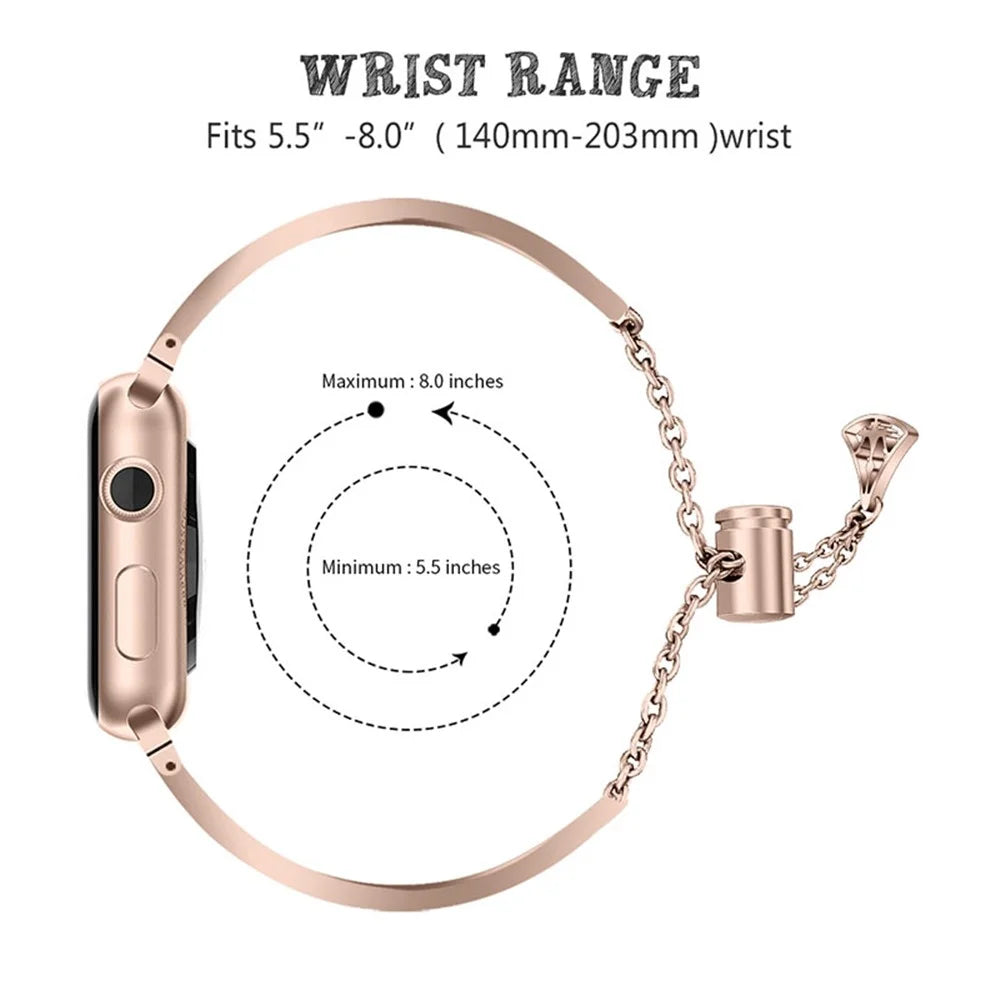 Crown Rhinestone Decor Hollow Watchband 304 Stainless Steel Watch Strap for Apple Watch Ultra 3 2 1 49mm / Series 11 10 46mm / 9 8 7 45mm / SE3 SE2 SE 6 5 4 44mm / 3 2 1 42mm - Gold - 2