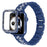 Rhinestone Decor 3 Beads Replacement Watch Strap + Anti-Scratch Double Row Rhinestone PC Watch Case Cover for Apple Watch Series 7 41mm - Blue - 1