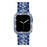Rhinestone Decor 3 Beads Replacement Watch Strap + Anti-Scratch Double Row Rhinestone PC Watch Case Cover for Apple Watch Series 7 41mm - Blue - 3