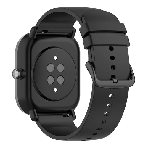 22mm Silicone Watch Strap Soft Wristband with Buckle for Samsung Galaxy Watch3 45mm/Active/Huawei Watch 3 - Black - 1