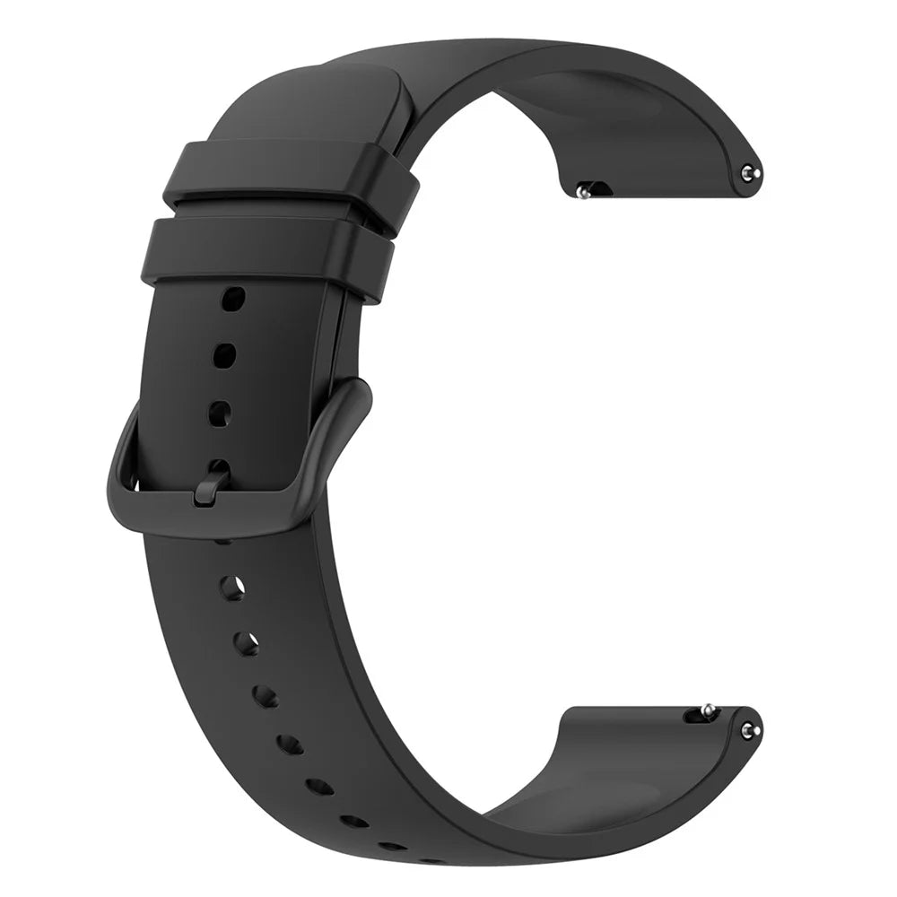22mm Silicone Watch Strap Soft Wristband with Buckle for Samsung Galaxy Watch3 45mm/Active/Huawei Watch 3 - Black - 3