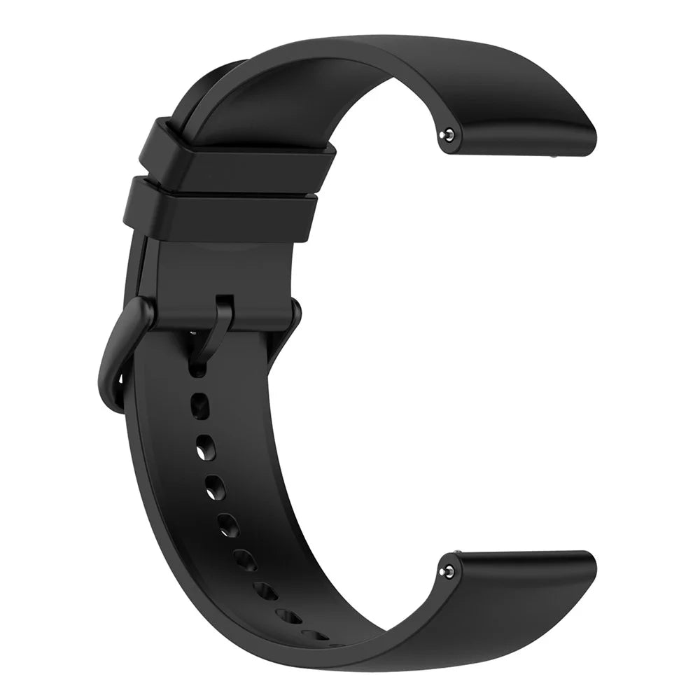 22mm Silicone Watch Strap Soft Wristband with Buckle for Samsung Galaxy Watch3 45mm/Active/Huawei Watch 3 - Black - 4