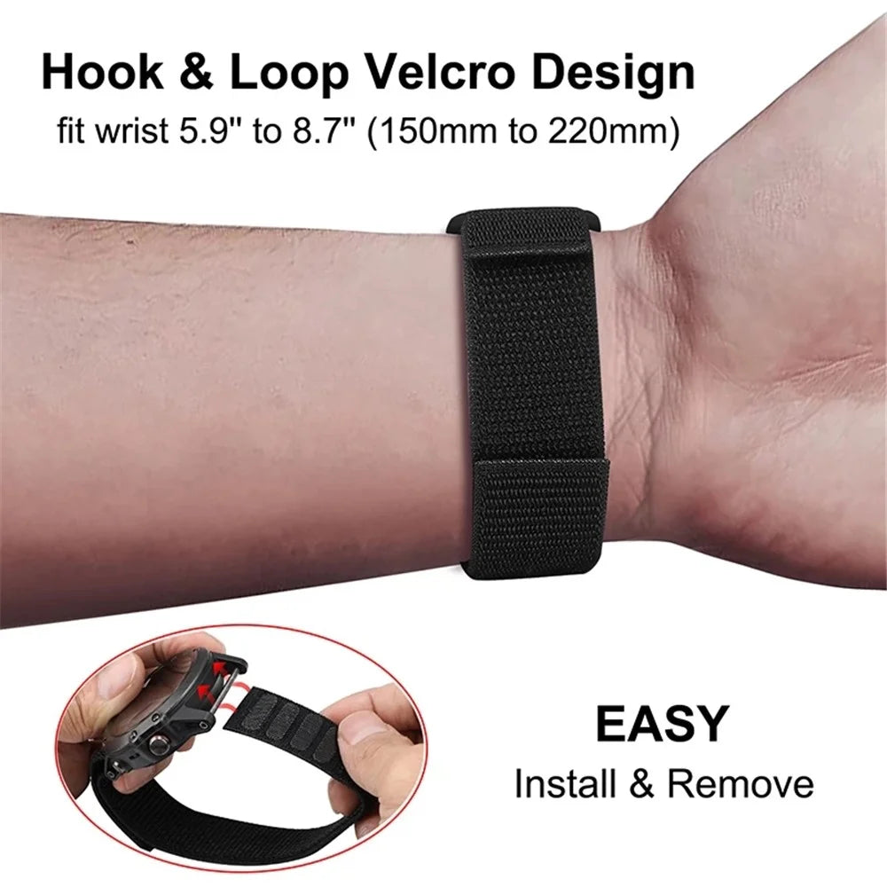 20mm Nylon Watch Strap Adjustable Loop Watch Band Wristband for Garmin Fenix 6S Pro/Fenix 5S Plus - Black - 5