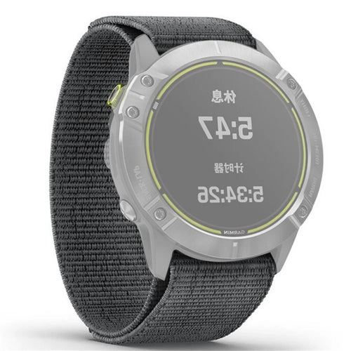 26mm Loop Fastener Nylon Watch Strap Wrist Band Replacement for Garmin Fenix 6X / Fenix 6X Pro / Fenix 5X Plus - Grey - 1
