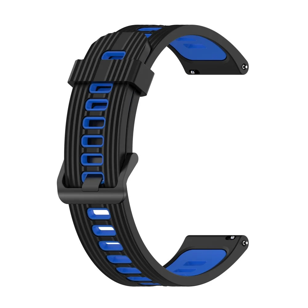 22mm Silicone Watch Strap for Huawei Watch GT Runner/GT 3 46mm Soft Wristband with Buckle - Black/Blue - 3