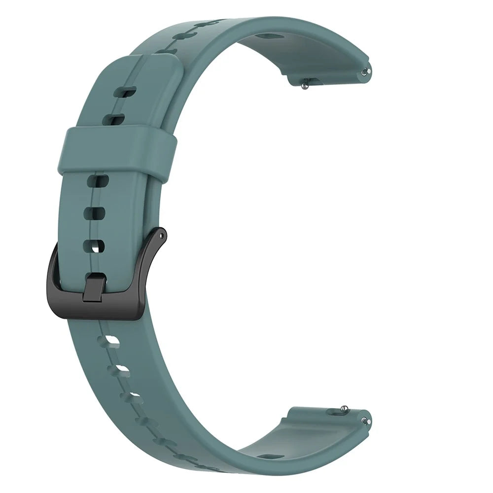 Waterproof Soft Solid Color Silicone Watch Strap Wristband with Buckle for Huawei Watch Fit Mini - Cyan - 3