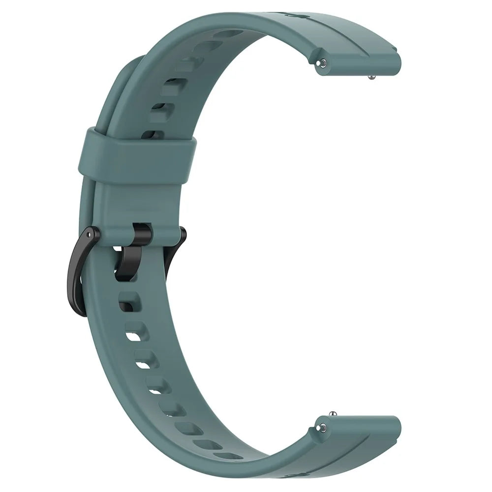 Waterproof Soft Solid Color Silicone Watch Strap Wristband with Buckle for Huawei Watch Fit Mini - Cyan - 4