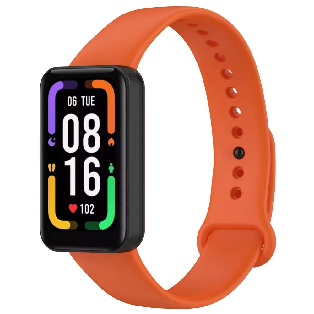 Silicone Waterproof Soft Watch Strap Wristband with Buckle for Xiaomi Redmi Smart Band Pro - Orange - 2